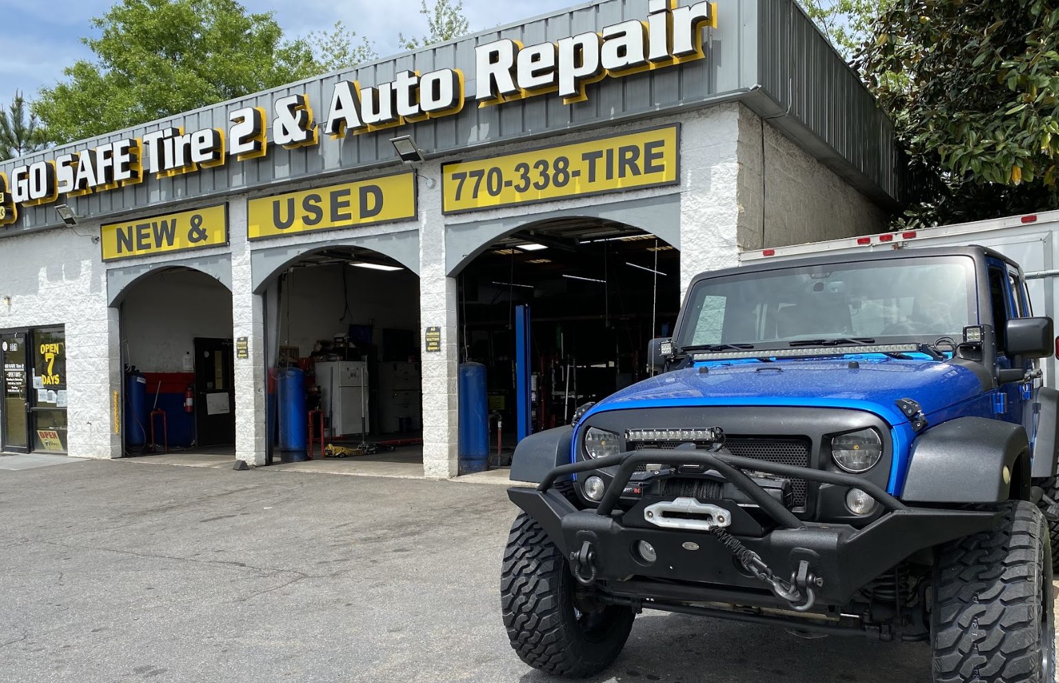 Go Safe Tire 2 & Auto Repair shop exterior in Lawrenceville, GA